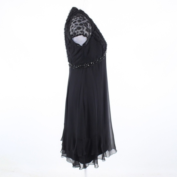 Badgley Mischka black cap sleeve dress S - Picture 5 of 8